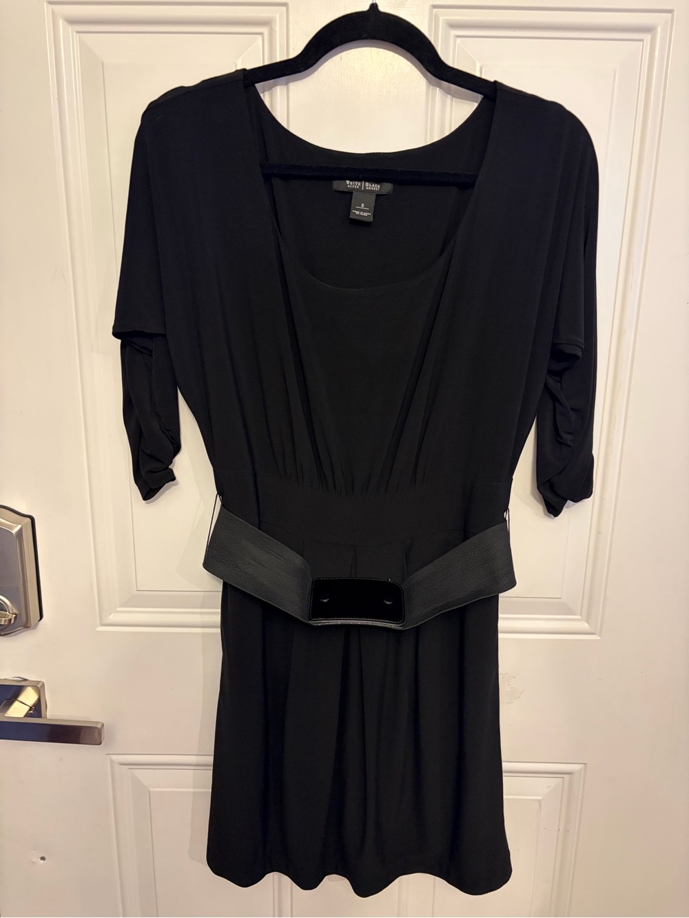 White House Black Market Black Belted Mini Dress